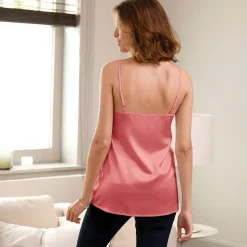 Feestelijke Lingerie|Onderrok En Onderjurk<Blancheporte Topje in satijn en kant - verstelbare bandjes rozenhout