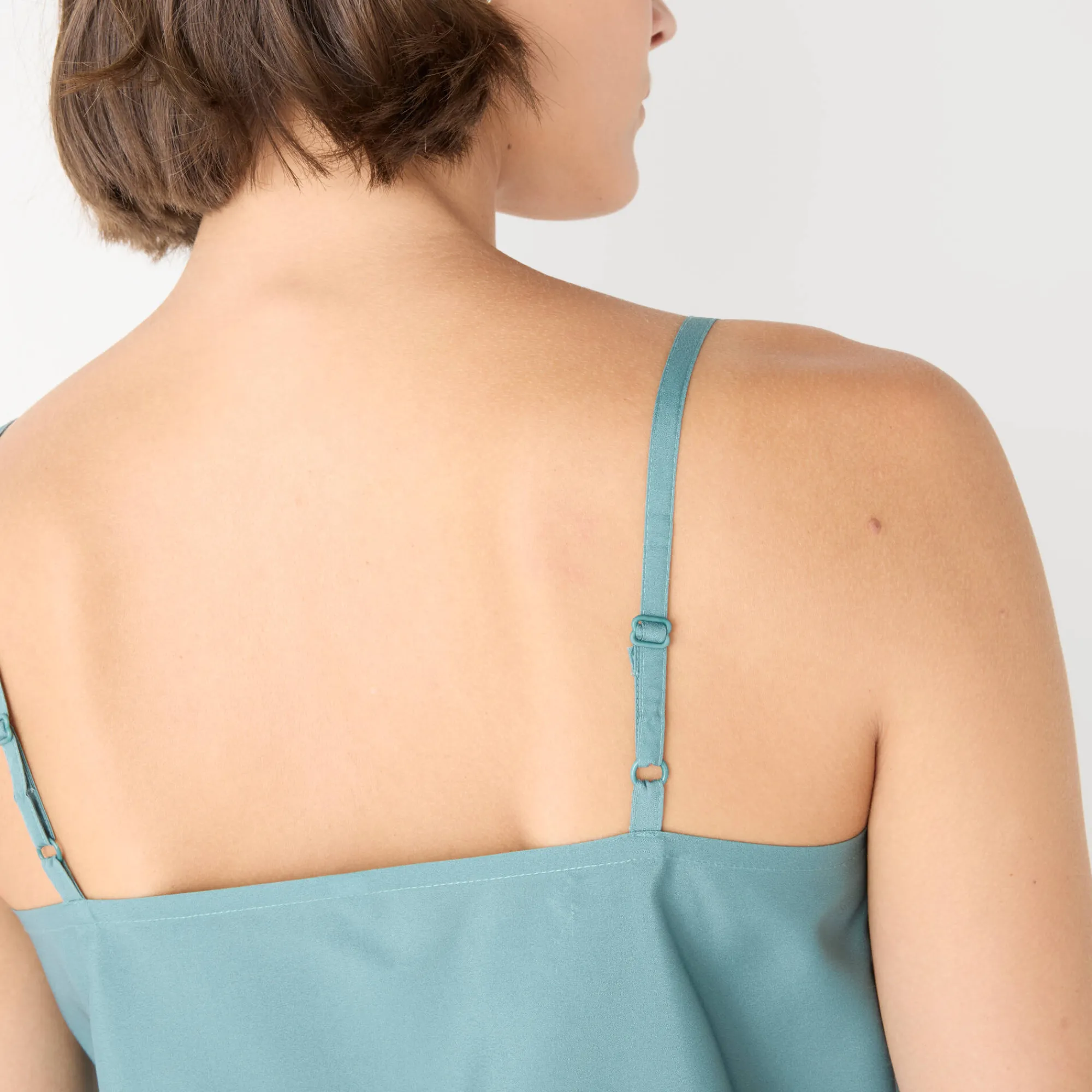 Feestoutfits Dames|Bloes En Tuniek<Lora Zellini Topje met borduursel en verstelbare bandjes grijsgroen