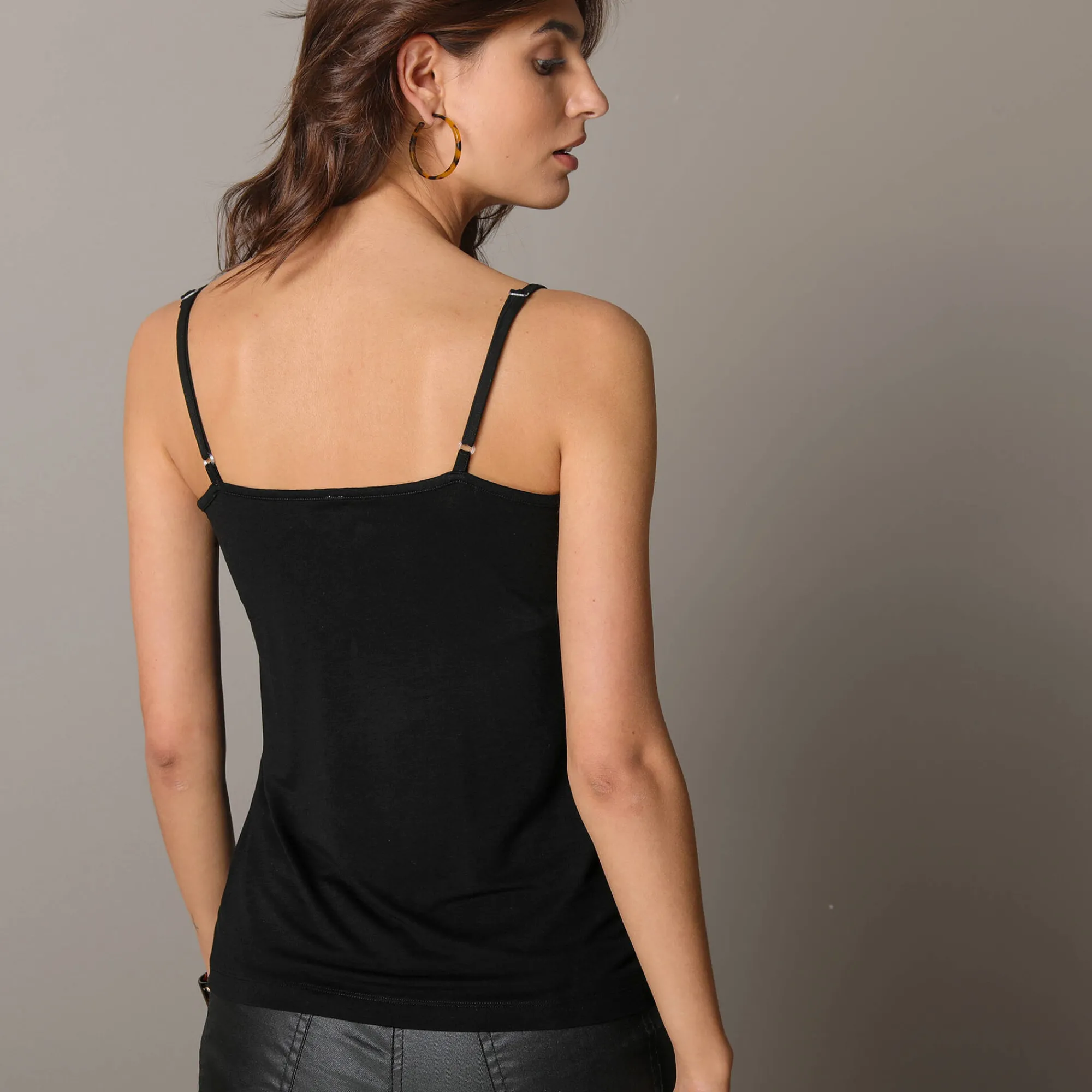 T-Shirt En Topje<Blancheporte Topje met kant en smalle bandjes zwart