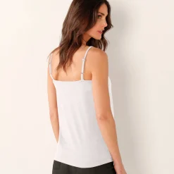 T-Shirt En Topje<Blancheporte Topje met kant en smalle bandjes ivoorkleur