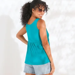 T-Shirt En Topje<Blancheporte Topje met macramé smaragd