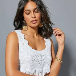 T-Shirt En Topje<Blancheporte Topje met macramé wit