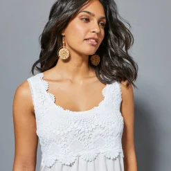 T-Shirt En Topje<Blancheporte Topje met macramé wit