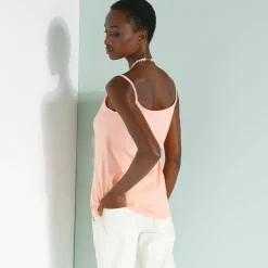 T-Shirt En Topje<Blancheporte Topje met smalle bandjes in katoen perzik