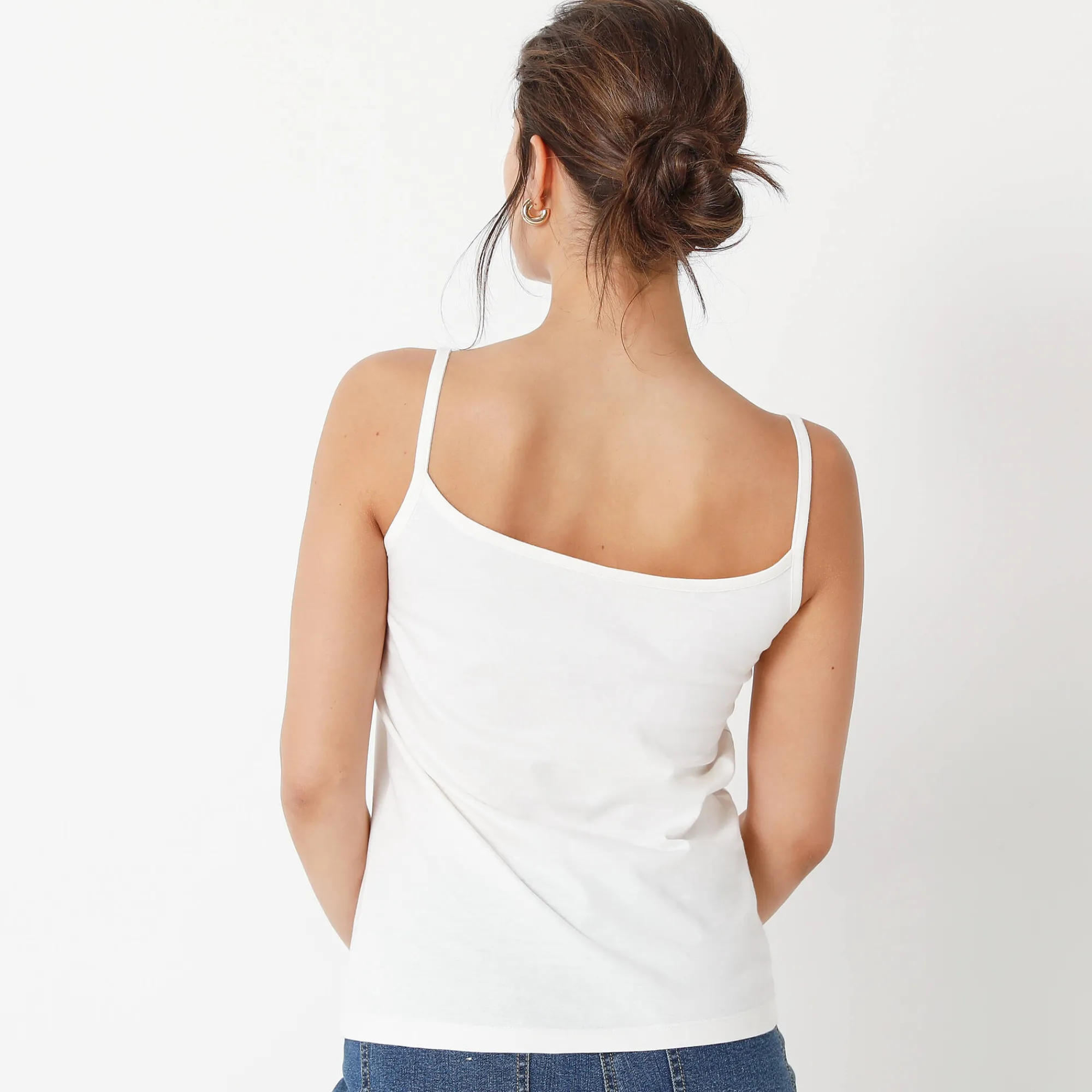 T-Shirt En Topje<Blancheporte Topje met smalle bandjes in katoen ecru