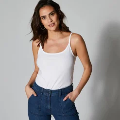 T-Shirt En Topje<Blancheporte Topje met smalle bandjes in katoen wit