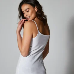 T-Shirt En Topje<Blancheporte Topje met smalle bandjes in katoen wit