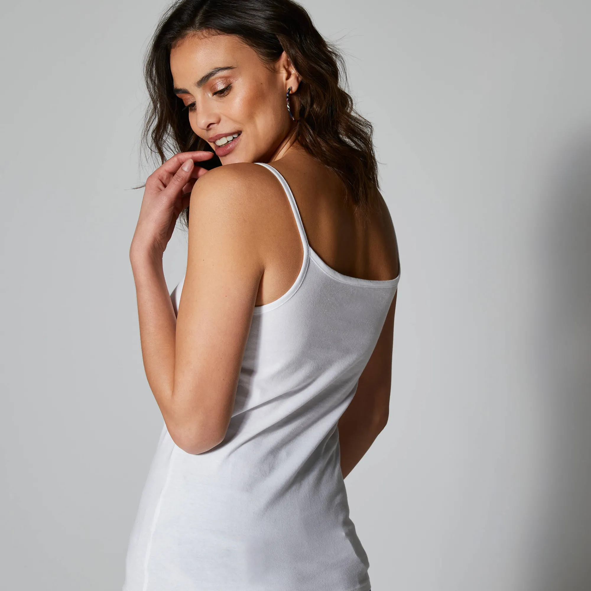 T-Shirt En Topje<Blancheporte Topje met smalle bandjes in katoen wit