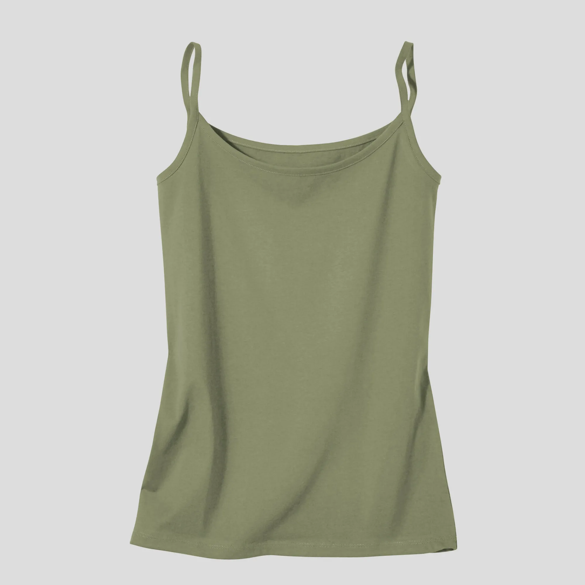 T-Shirt En Topje<Blancheporte Topje met smalle bandjes in katoen lichtkaki