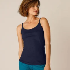 T-Shirt En Topje<Blancheporte Topje met smalle bandjes in katoen marine
