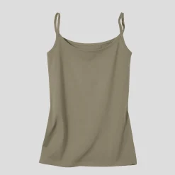 T-Shirt En Topje<Blancheporte Topje met smalle bandjes in katoen kaki