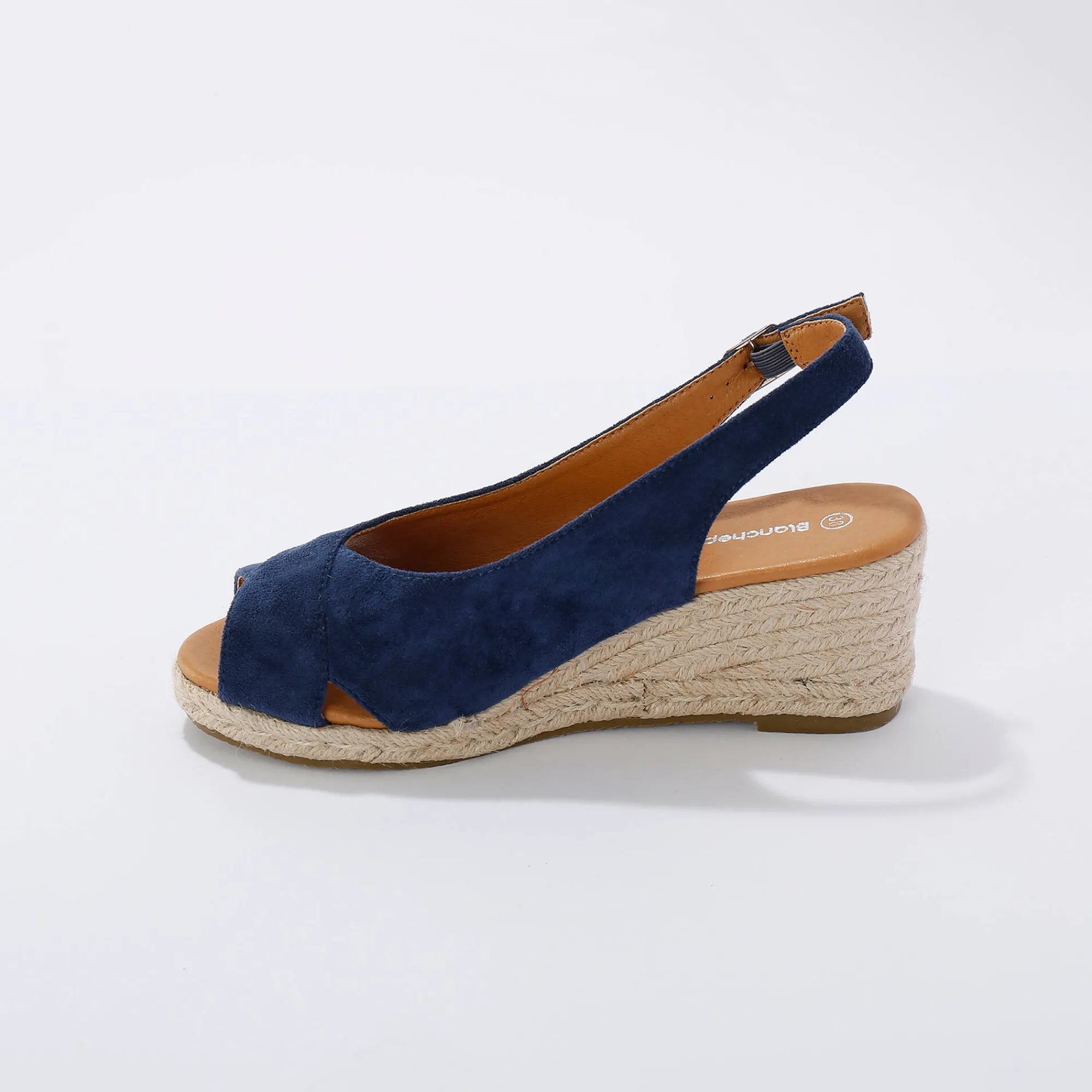 Sandalen En Espadrilles|Schoenen<Blancheporte Touw sleehakken met open hiel en teen blauw