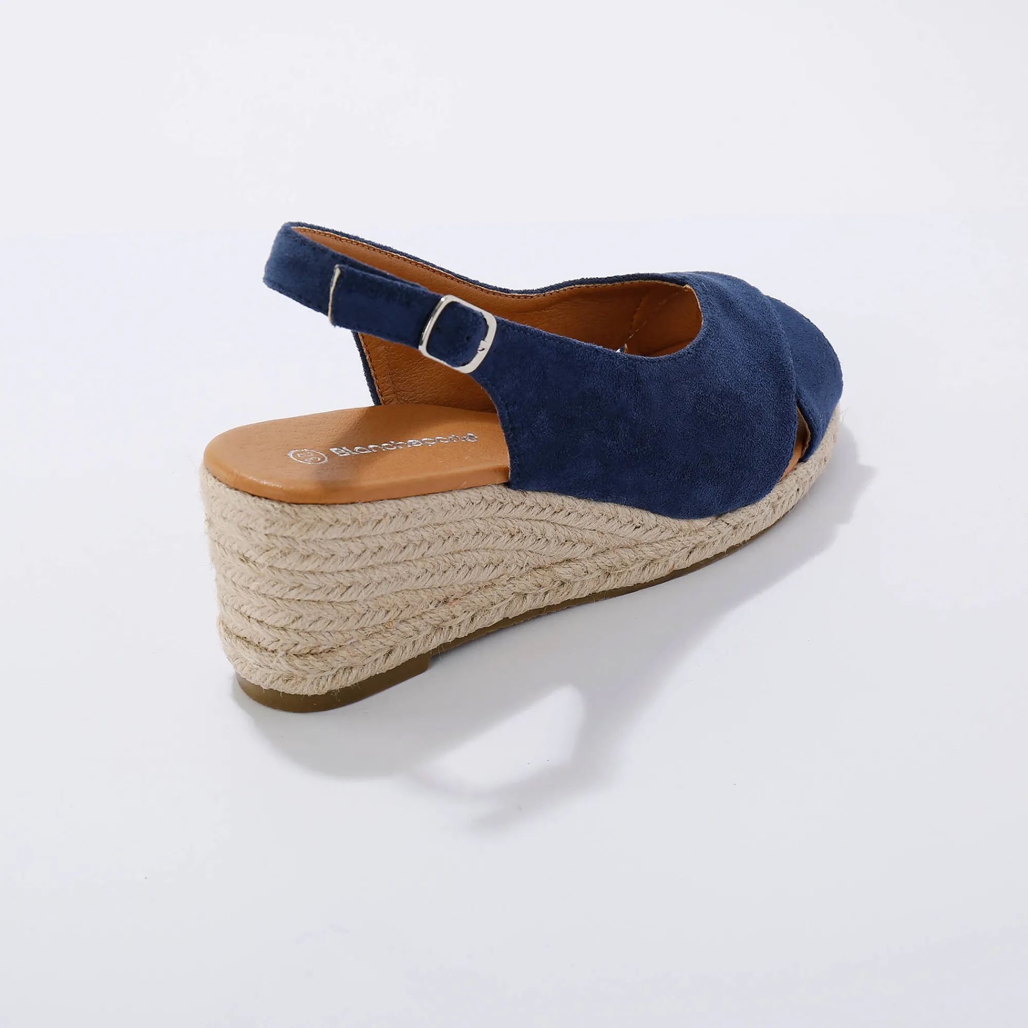 Sandalen En Espadrilles|Schoenen<Blancheporte Touw sleehakken met open hiel en teen blauw