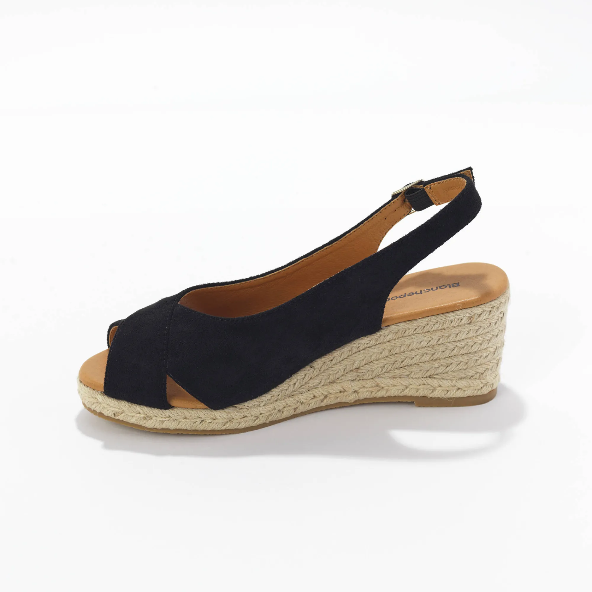 Sandalen En Espadrilles|Schoenen<Blancheporte Touw sleehakken met open hiel en teen zwart