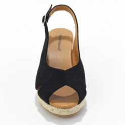 Sandalen En Espadrilles|Schoenen<Blancheporte Touw sleehakken met open hiel en teen zwart
