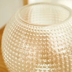 Decoratieartikel<Blancheporte e, ronde vaas in reliëfglas transparant
