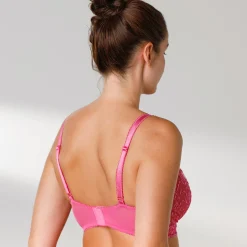 Beha<Confidence Lingerie Triangelbeha in geborduurde stretchtule Batlow - zonder beugels roze