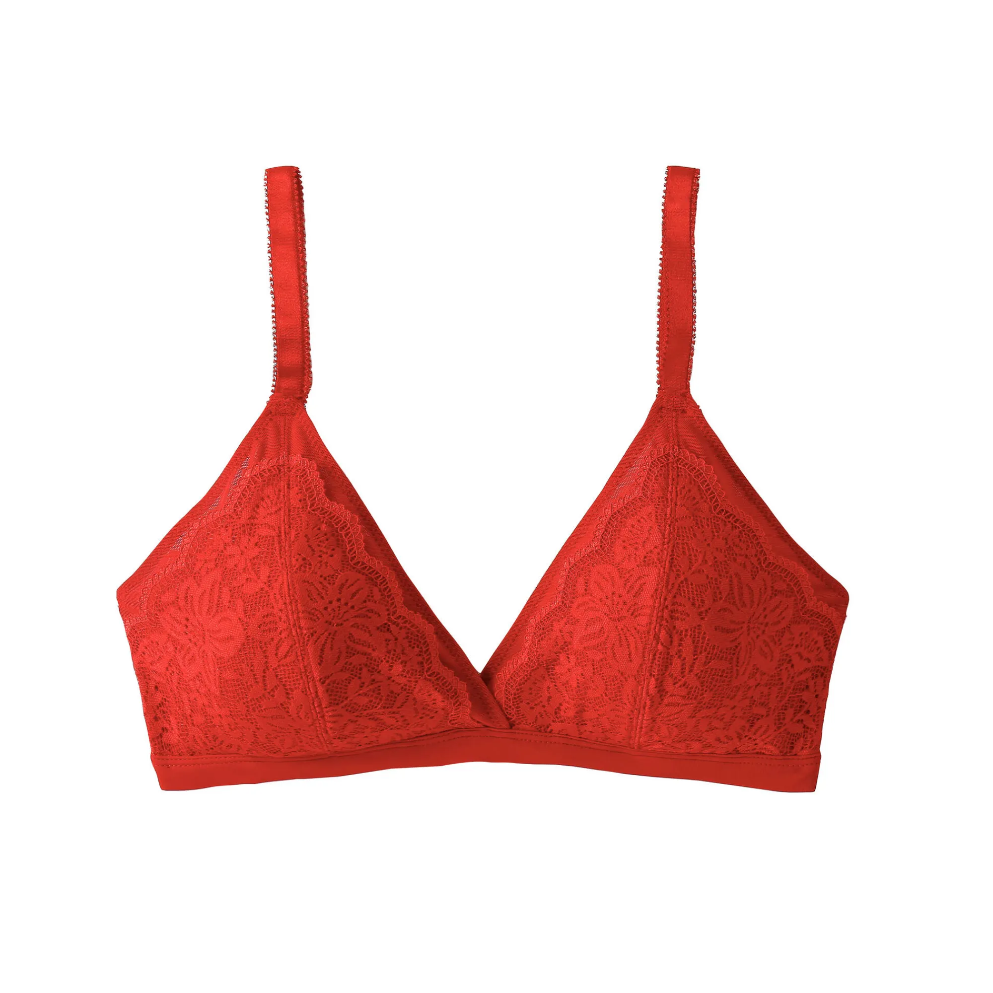 Beha<Confidence Lingerie Triangelbeha in kant en rekbare tule Guspini - zonder beugels rood