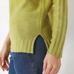 Trui En Vest<Blancheporte Trui in fantasietricot mosgroen