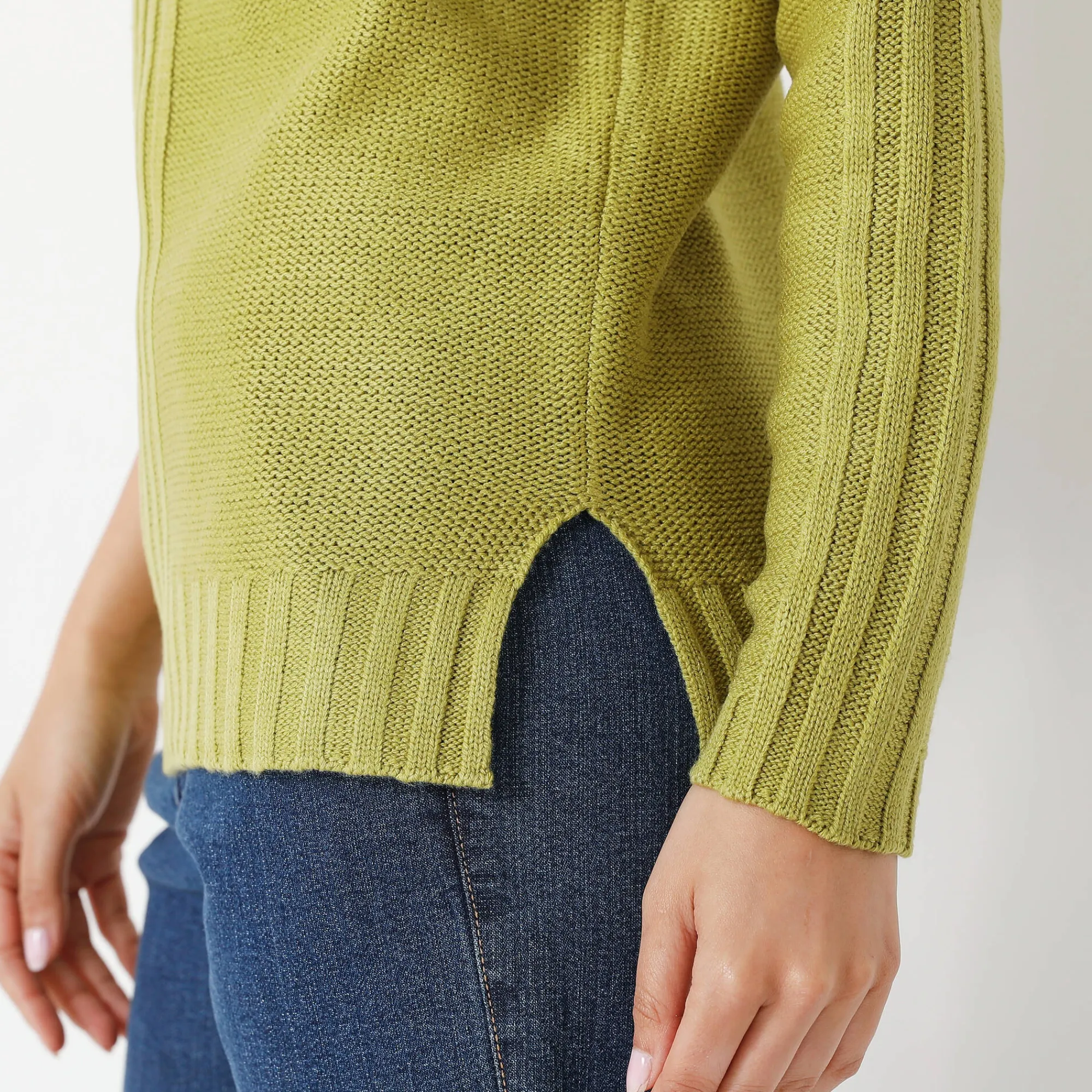 Trui En Vest<Blancheporte Trui in fantasietricot mosgroen