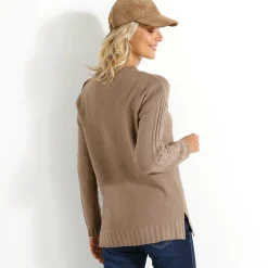 Trui En Vest<Blancheporte Trui in fantasietricot lichttaupe