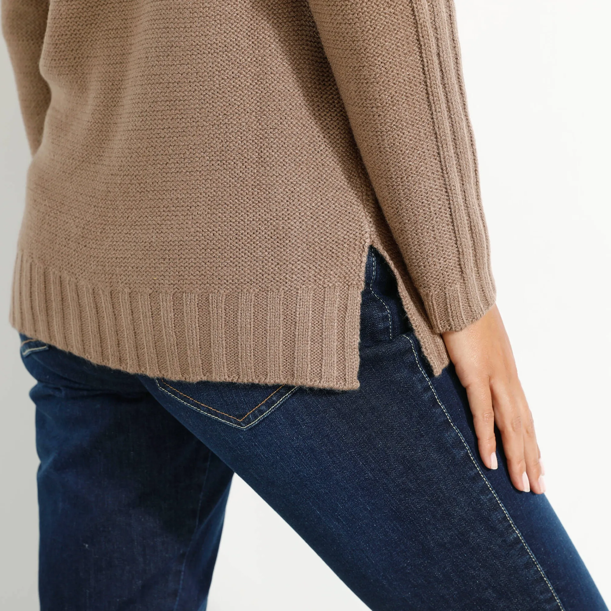 Trui En Vest<Blancheporte Trui in fantasietricot lichttaupe