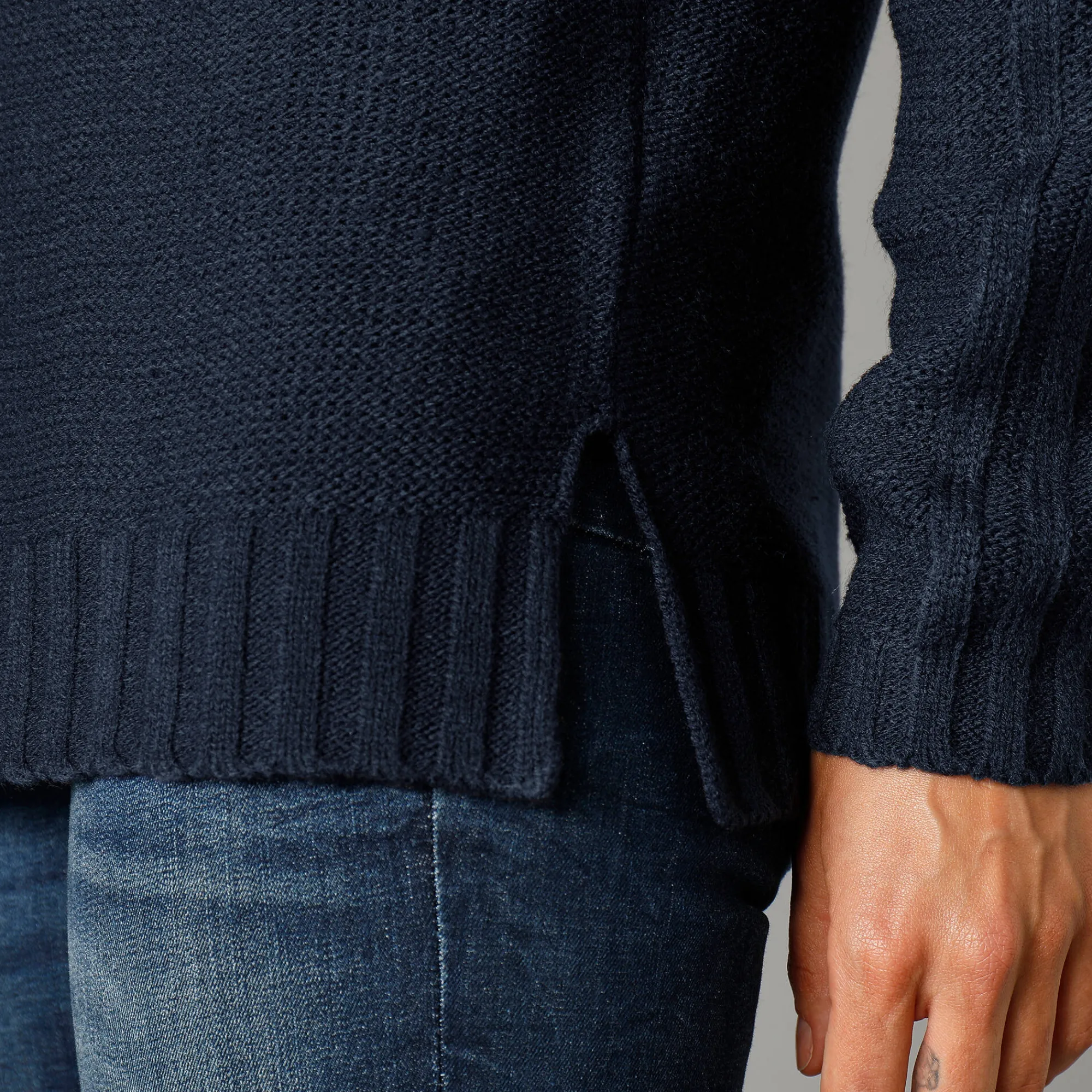 Trui En Vest<Blancheporte Trui in fantasietricot marine