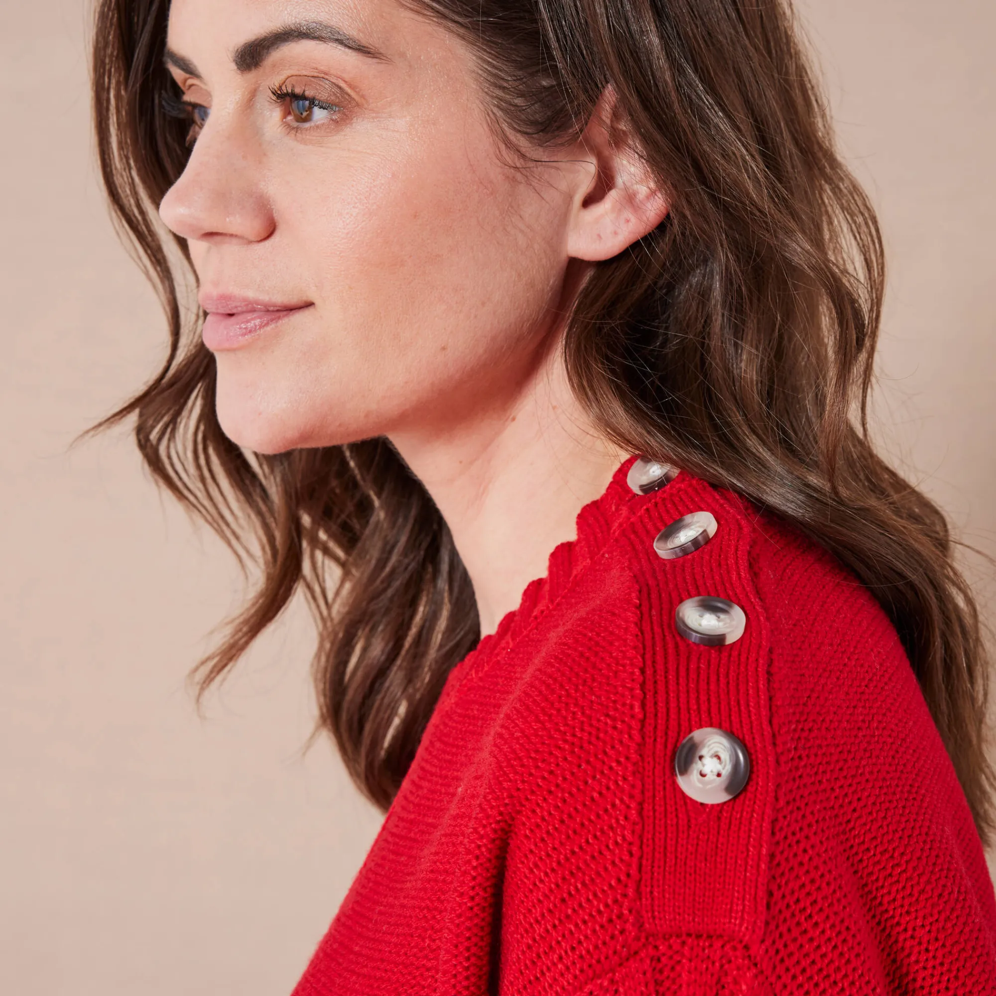 Trui En Vest<Blancheporte Trui in fantasietricot rood