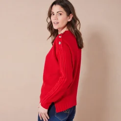 Trui En Vest<Blancheporte Trui in fantasietricot rood