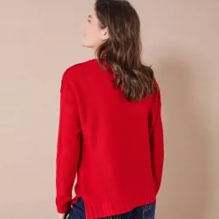 Trui En Vest<Blancheporte Trui in fantasietricot rood