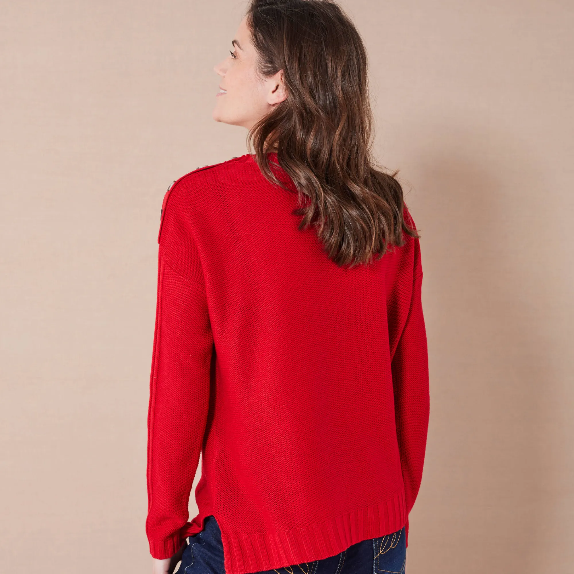 Trui En Vest<Blancheporte Trui in fantasietricot rood