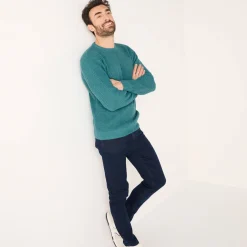 Feestoutfits Heren|Trui En Vest<Blancheporte Trui in gewafeld tricot, ronde hals celadon