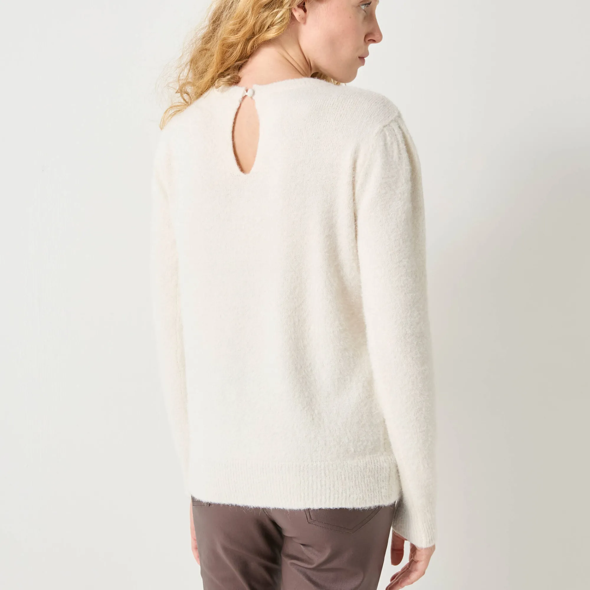 Feestoutfits Dames|Trui En Vest<Blancheporte Trui in harig tricot met strasjes ecru