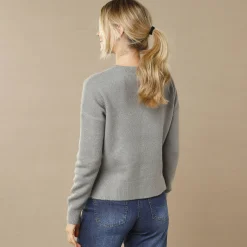 Trui En Vest<Blancheporte Trui in loose volume, met zijsplitten chiné grijs