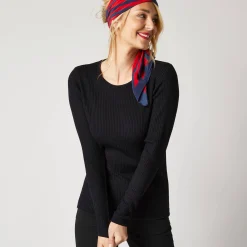 Trui En Vest<Blancheporte Trui in ribtricot met ronde hals zwart