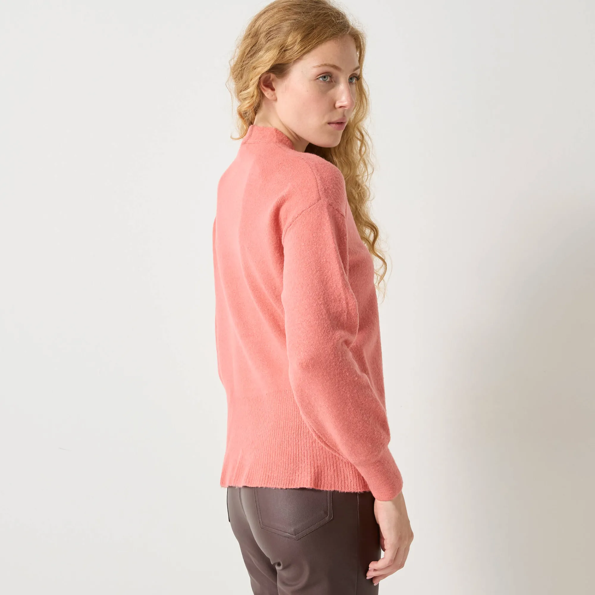 Feestoutfits Dames|Trui En Vest<Blancheporte Trui in wikkelstijl met juweelknopen koraal