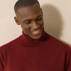 Feestoutfits Heren|Trui En Vest<Blancheporte Trui in wolmengeling met rolkraag bordeaux