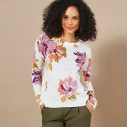 Trui En Vest<Blancheporte Trui met bloemenprint ecru / parma