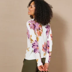 Trui En Vest<Blancheporte Trui met bloemenprint ecru / parma