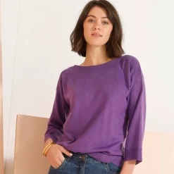 Trui En Vest<Blancheporte Trui met boothals en 3/4-mouwen, kasjmiertouch parma