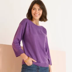 Trui En Vest<Blancheporte Trui met boothals en 3/4-mouwen, kasjmiertouch parma