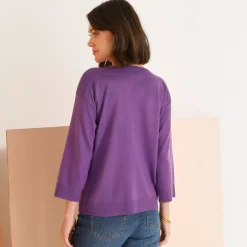 Trui En Vest<Blancheporte Trui met boothals en 3/4-mouwen, kasjmiertouch parma