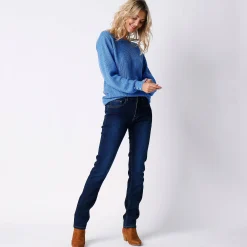 Trui En Vest<Blancheporte Trui met boothals, patenttricot met zachte touch lavendelblauw