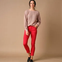 Trui En Vest<Blancheporte Trui met boothals, patenttricot met zachte touch poederroze