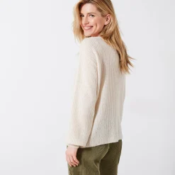 Trui En Vest<Blancheporte Trui met boothals, patenttricot met zachte touch ecru