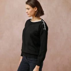Trui En Vest<Blancheporte Trui met boothals, streelzacht tricot zwart