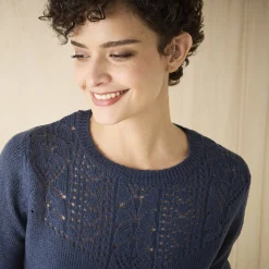 Trui En Vest<Blancheporte Trui met details in pointelletricot marine