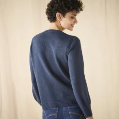 Trui En Vest<Blancheporte Trui met details in pointelletricot marine