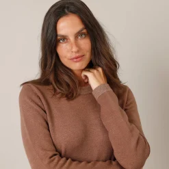 Jurk<Blancheporte Trui met glanzende details, 2 zakken hazelnootbruin