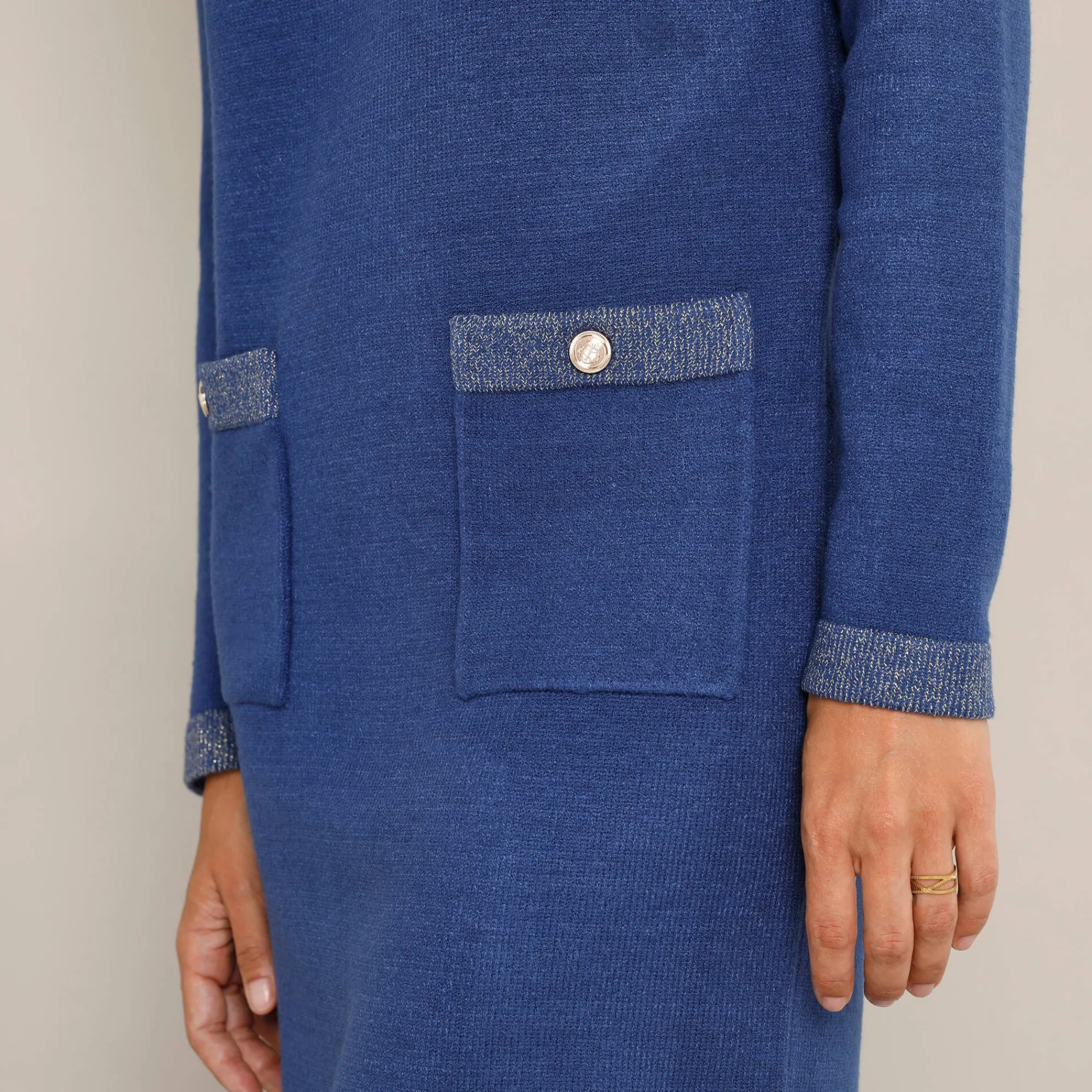 Jurk<Blancheporte Trui met glanzende details, 2 zakken blauw